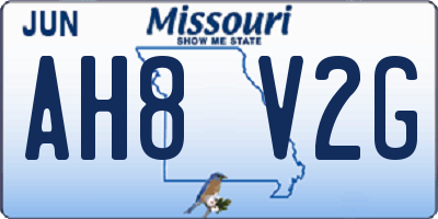 MO license plate AH8V2G