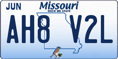 MO license plate AH8V2L