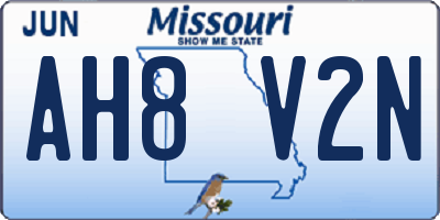 MO license plate AH8V2N