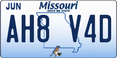 MO license plate AH8V4D