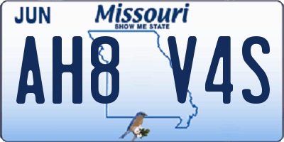 MO license plate AH8V4S