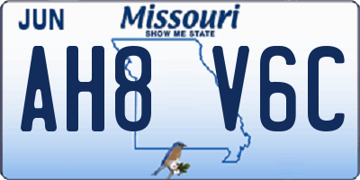 MO license plate AH8V6C