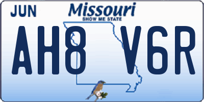 MO license plate AH8V6R