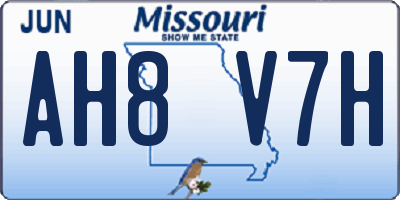 MO license plate AH8V7H
