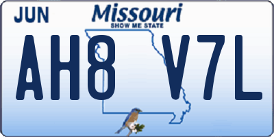 MO license plate AH8V7L
