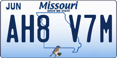 MO license plate AH8V7M