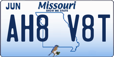 MO license plate AH8V8T