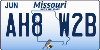 MO license plate AH8W2B