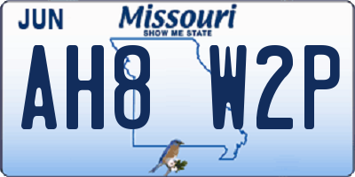 MO license plate AH8W2P