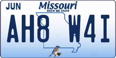 MO license plate AH8W4I