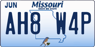 MO license plate AH8W4P
