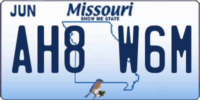 MO license plate AH8W6M