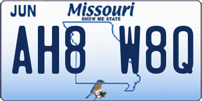 MO license plate AH8W8Q