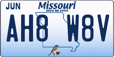 MO license plate AH8W8V