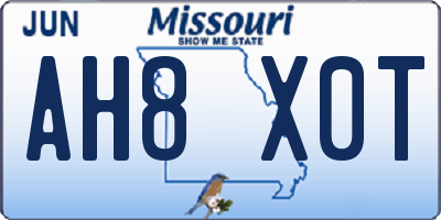 MO license plate AH8X0T