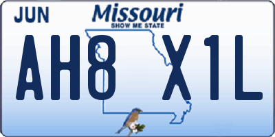MO license plate AH8X1L