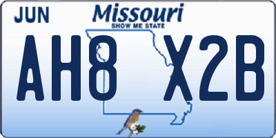 MO license plate AH8X2B