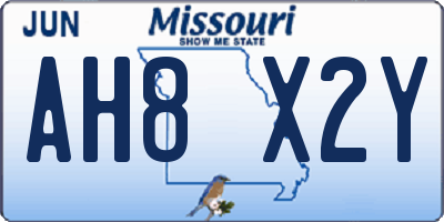 MO license plate AH8X2Y