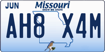 MO license plate AH8X4M