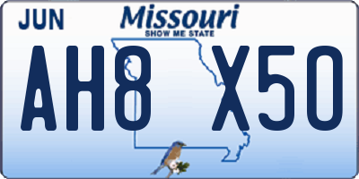 MO license plate AH8X5O