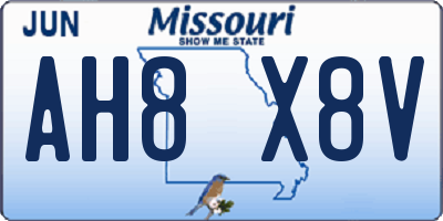 MO license plate AH8X8V