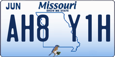 MO license plate AH8Y1H