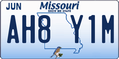 MO license plate AH8Y1M