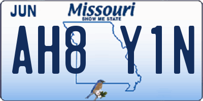 MO license plate AH8Y1N