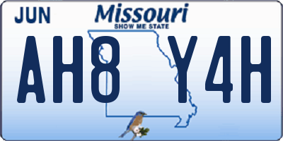 MO license plate AH8Y4H