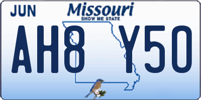 MO license plate AH8Y5O