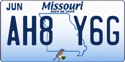 MO license plate AH8Y6G