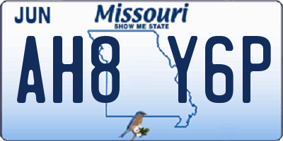 MO license plate AH8Y6P