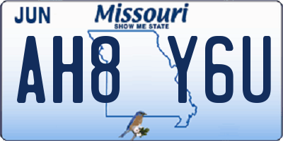 MO license plate AH8Y6U