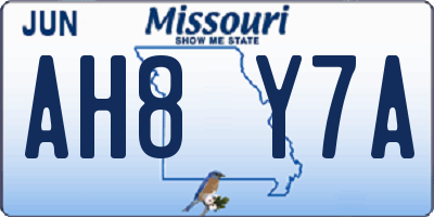 MO license plate AH8Y7A
