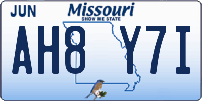 MO license plate AH8Y7I
