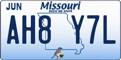 MO license plate AH8Y7L