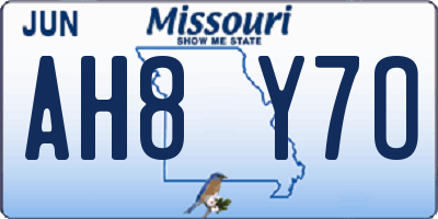 MO license plate AH8Y7O