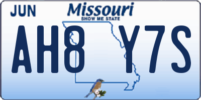 MO license plate AH8Y7S