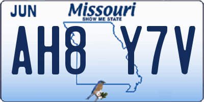 MO license plate AH8Y7V