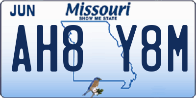 MO license plate AH8Y8M