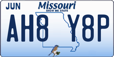 MO license plate AH8Y8P