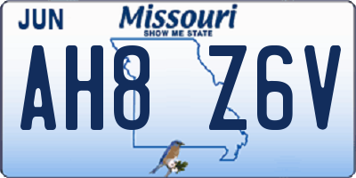 MO license plate AH8Z6V