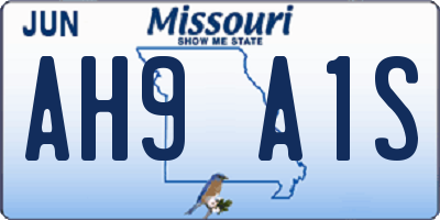MO license plate AH9A1S