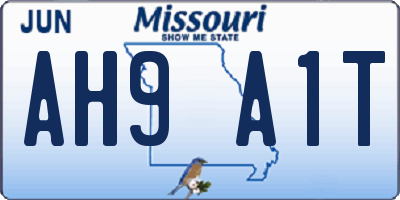 MO license plate AH9A1T
