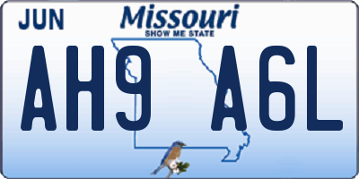 MO license plate AH9A6L