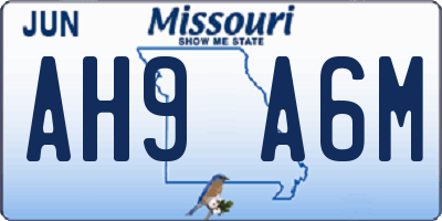 MO license plate AH9A6M