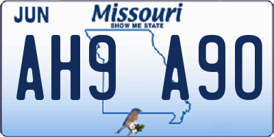 MO license plate AH9A9O