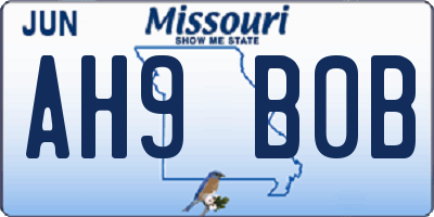 MO license plate AH9B0B