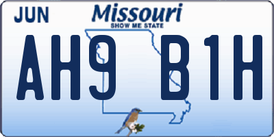 MO license plate AH9B1H
