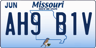MO license plate AH9B1V